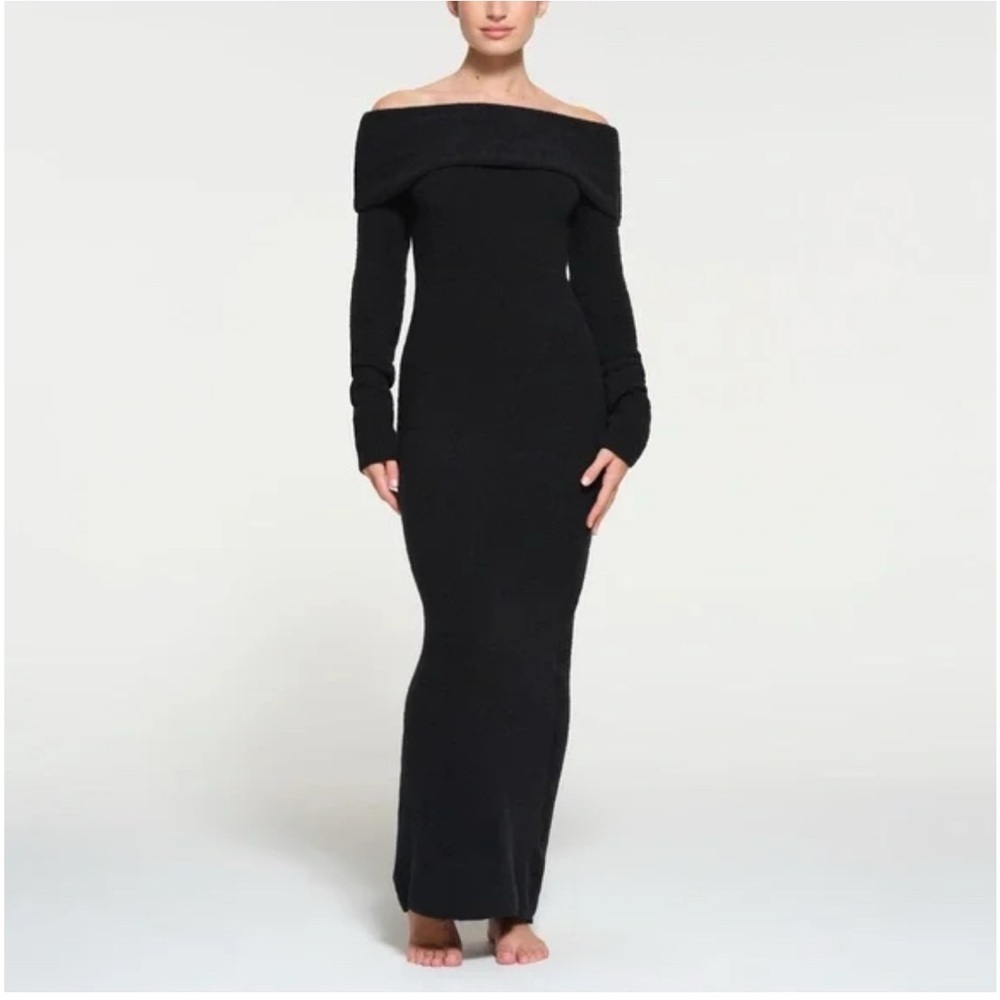 SKIMS COZY KNIT OFF THE SHOULDER DRESS SOLD OUT
